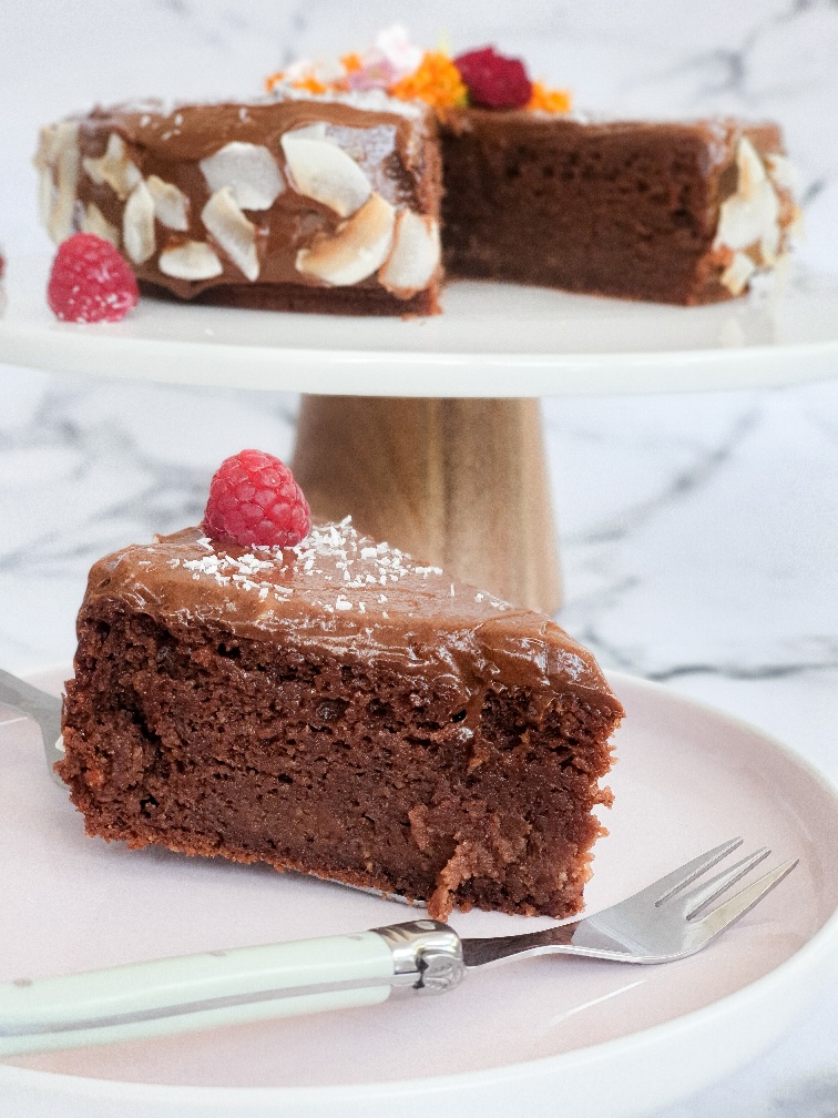 Chocolate Fudgy Almond Cake - Wholesome Bellies