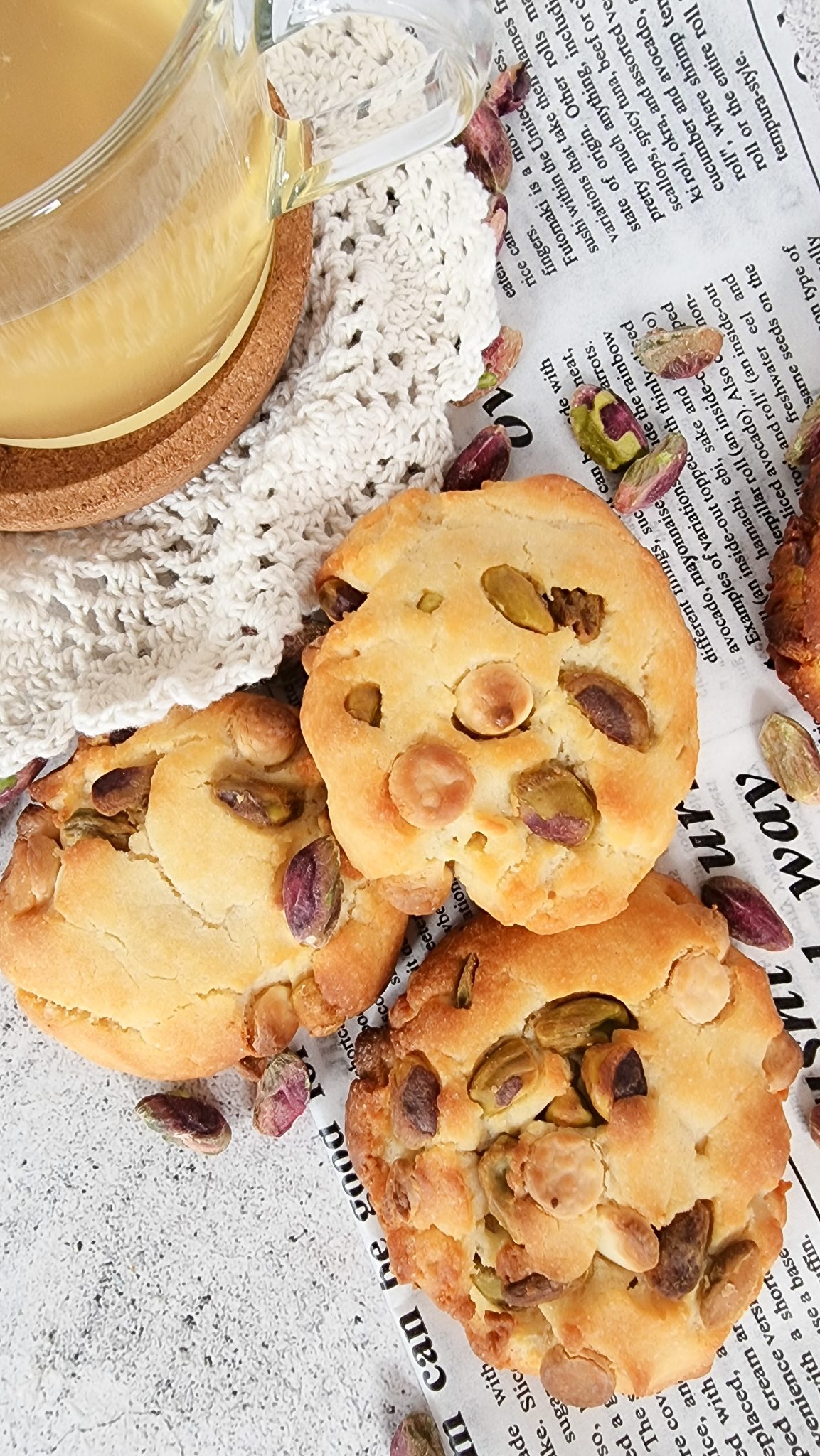 Pistachio and White Chocolate Vegan Cookies